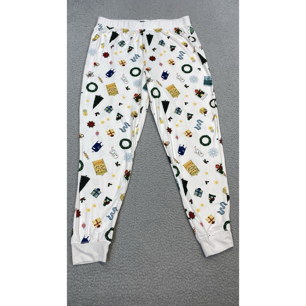 Kate Spade Pajama Pants Women's Large Christmas Trees Gifts Candy Wreath‎ Snow